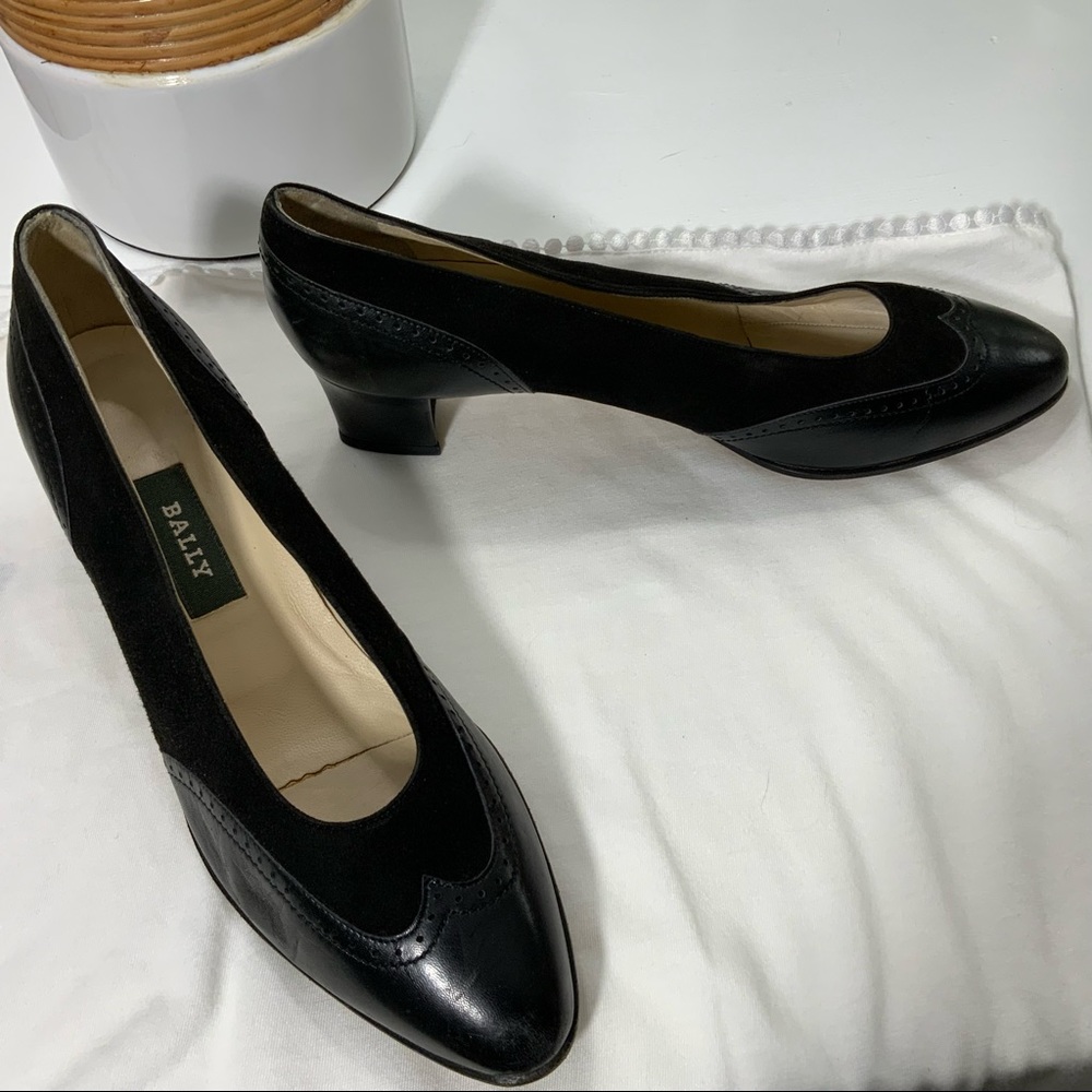 Bally - black leather & suede shoes